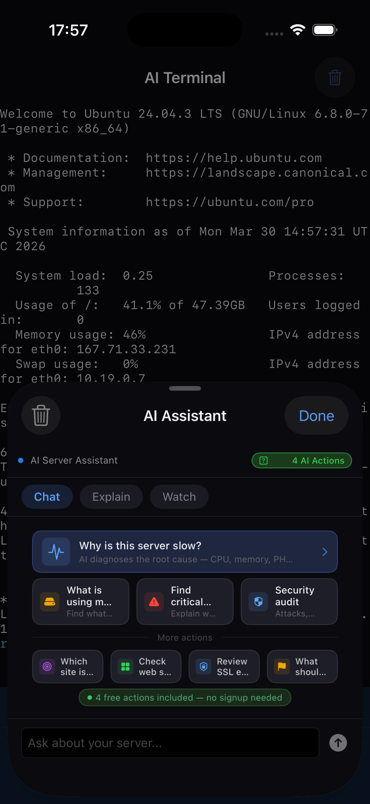 AI Terminal on iPhone
